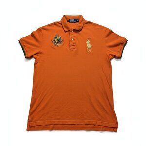 Polo Ralph Lauren Mens XXL Orange Crest‎ Logo Big Pony Short Sleeve Polo Shirt